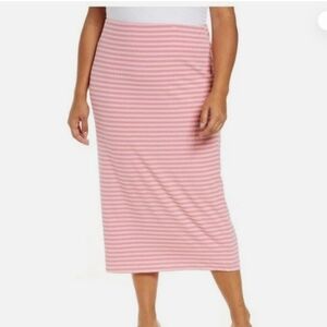 AFRM "Torino" stretchy ribbed striped midi skirt Sz XL